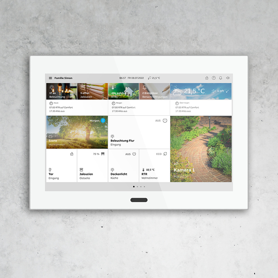 Smart-Touch Bedienfeld des Smart-Home Systems.